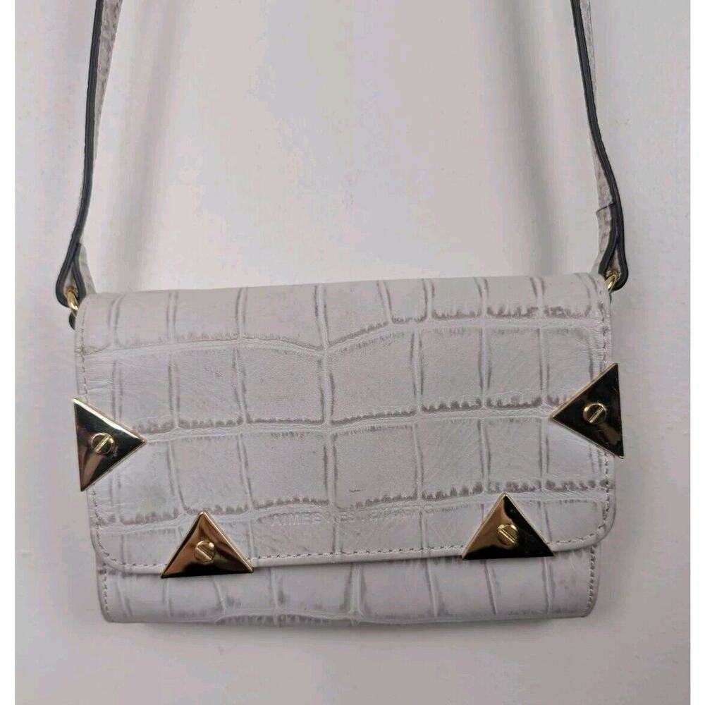 Aimee Kestenberg Small Crossbody Purse Leather White Alligator Removable